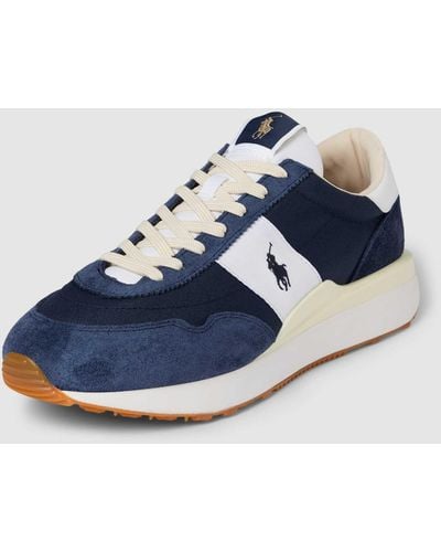 Polo Ralph Lauren Sneakers Met Labelstitching - Blauw