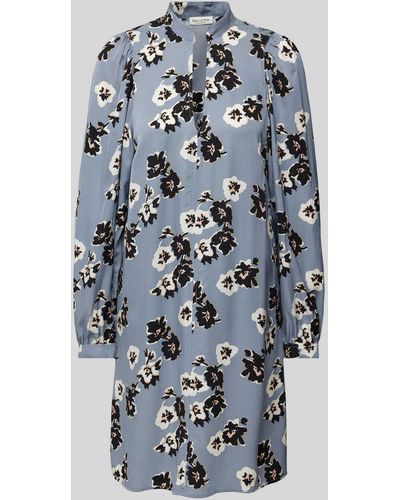 Marc O' Polo Mini-jurk Van Viscose Met Bloemenmotief - Blauw