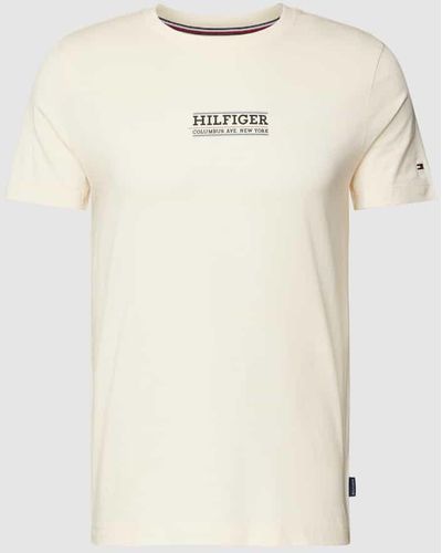 Tommy Hilfiger T-Shirt mit Label-Print - Natur