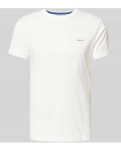 GANT T-Shirt mit Label-Stitching - Weiß