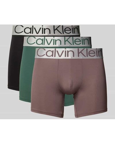 Calvin Klein Trunks mit Label-Bund im 3er-Pack - Mehrfarbig