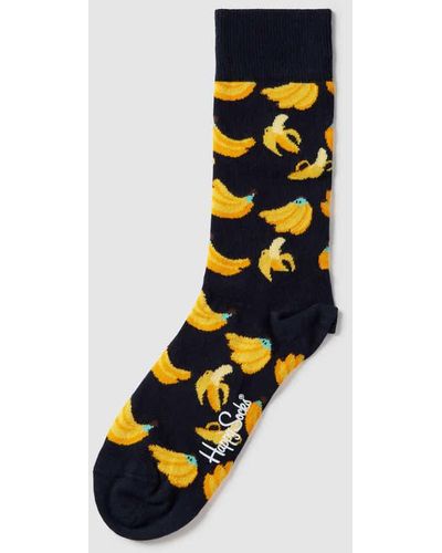 Happy Socks Socken mit Allover-Muster Modell 'BANANA' - Blau