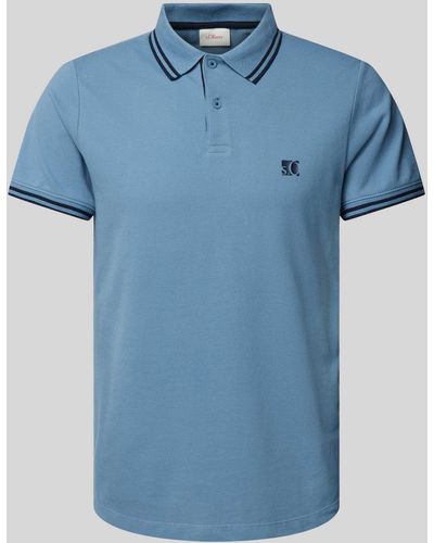 S.oliver Poloshirt mit Label-Print - Blau