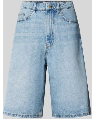 Review Baggy Fit Korte Jeans - Blauw