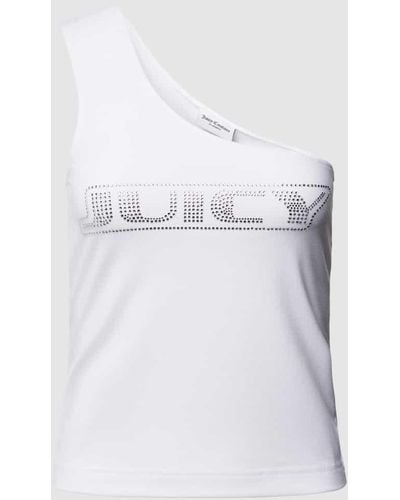 Juicy Couture Tanktop mit One-Shoulder-Träger Modell 'DIGI' - Weiß