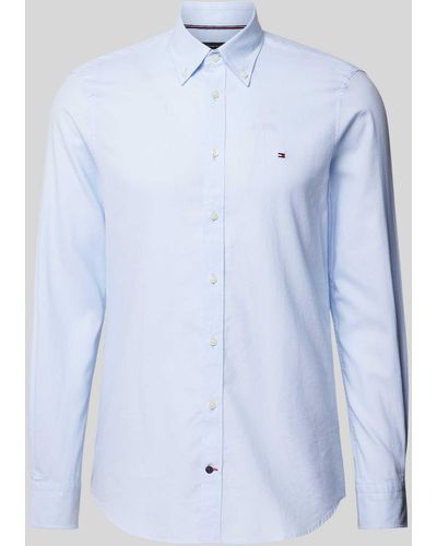 Tommy Hilfiger Business-Hemd mit Button-Down-Kragen Modell 'Logan' - Blau
