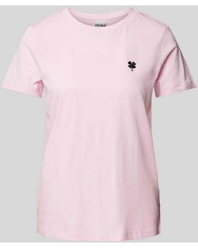 Ichi T-Shirt mit Motiv-Stitching Modell 'CAMINO' - Pink