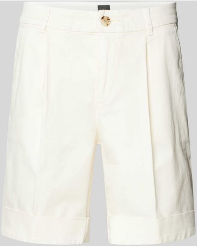 BOSS Regular Fit Shorts mit Bundfalten Modell 'Taggie' - Weiß