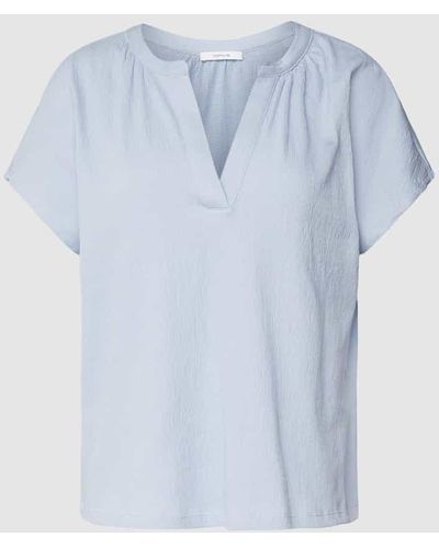 Opus T-Shirt mit V-Ausschnitt Modell 'Skirius' - Blau