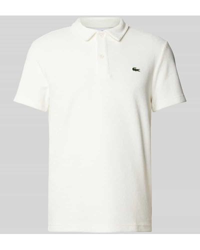 Lacoste Regular Fit Poloshirt mit Strukturmuster - Weiß