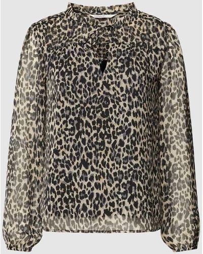 ONLY Blusenshirt mit Leopardenmuster Modell 'Ditsy' - Grau