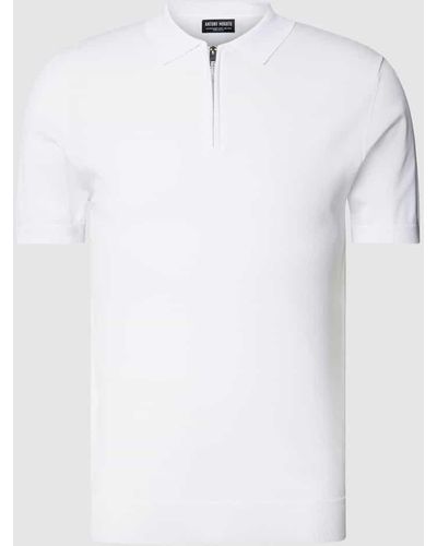 Antony Morato Poloshirt mit kurzer Reißverschlussleiste - Weiß