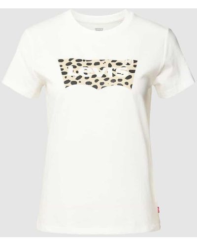 Levi's T-Shirt mit Label-Print - Natur