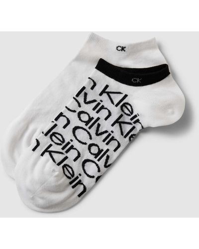 Calvin Klein Sneakersocken mit Label-Detail im 2er-Pack - Weiß