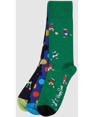 Happy Socks Socken mit Stretch-Anteil im 3er-Pack - Grün