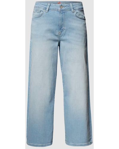 Buena Vista Wide Leg Jeans im Used-Look - Blau