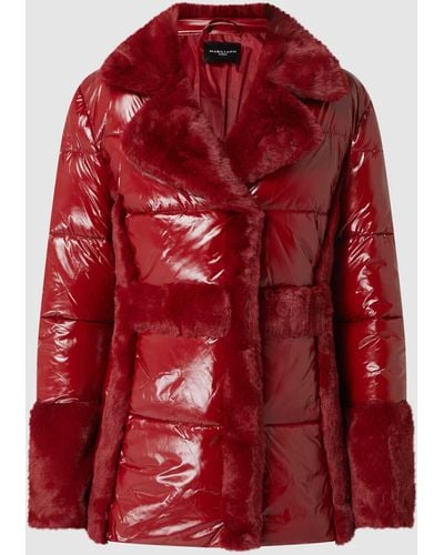 MARCIANO BY GUESS Steppjacke mit Webpelzbesatz Modell 'Bessie' - Rot