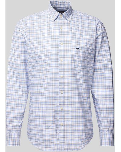 Fynch-Hatton Freizeithemd mit Button-Down-Kragen Modell 'Oxford' - Blau