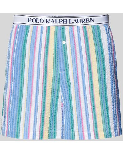 Polo Ralph Lauren Pyjama-Shorts mit Streifenmuster - Blau