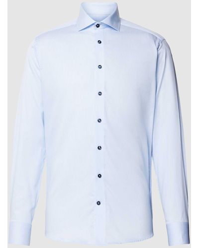 Bruun & Stengade Slim Fit Zakelijk Overhemd Met Kentkraag - Blauw