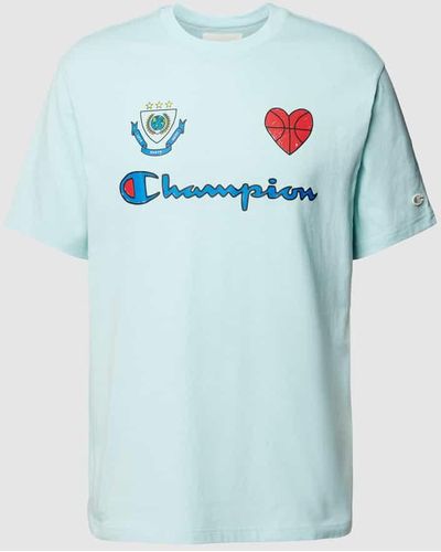 Champion T-Shirt mit Label-Print Modell 'ECO FUTURE CIROLAR' - Blau