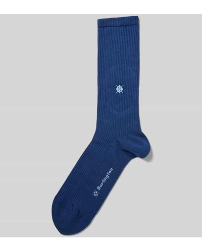 Burlington Socken mit Label-Schriftzug Modell 'Boston' - Blau