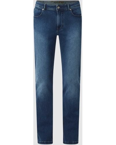 Christian Berg Men Straight Fit Jeans Met Merkdetail - Blauw