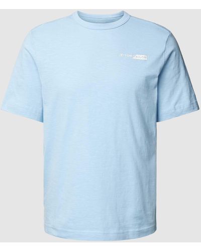 Tom Tailor T-shirt Met Labelprint - Blauw