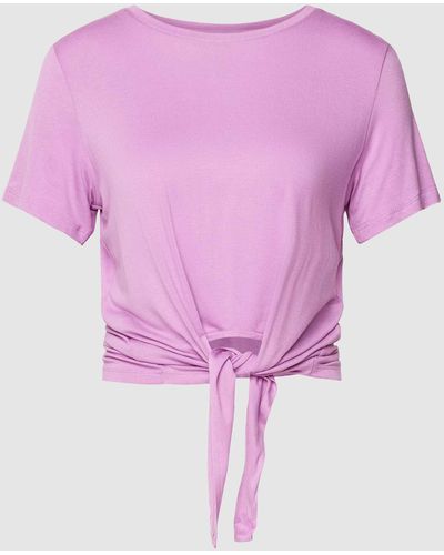 Pieces T-shirt Met Knoopdetail - Roze