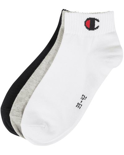Champion Socken mit Label-Detail im 3er-Pack Modell 'Quarter Sock' - Weiß