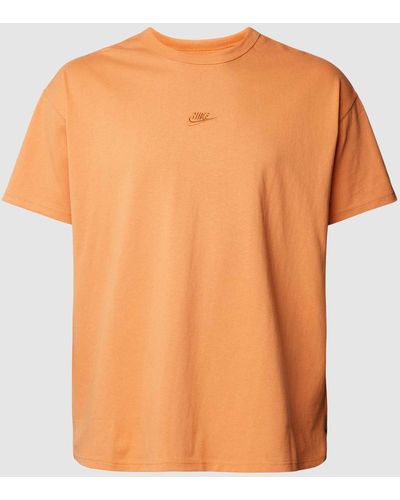 Nike T-shirt Met Labelstitching - Oranje