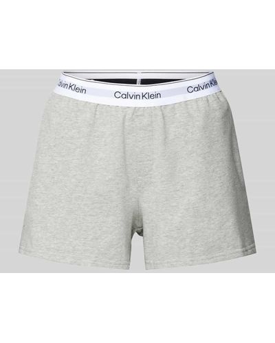 Calvin Klein Shorts in Melange-Optik mit elastischem Bund - Grau