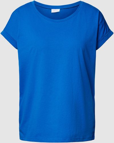 Vila T-Shirt mit fixierten Armumschlägen Modell 'DREAMERS' - Blau