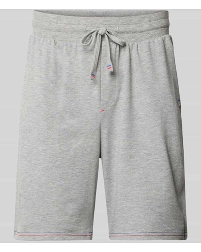 Hom Shorts mit elastischem Bund und Tunnelzug - Grau