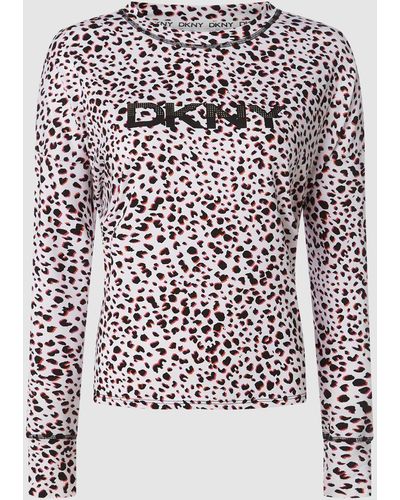 DKNY Shirt Met Lange Mouwen Met All-over Motief - Wit