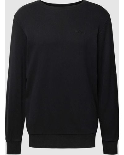 Mazine Sweatshirt Met Labelstitching - Zwart
