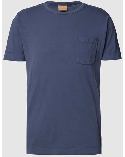 Mos Mosh T-Shirt mit Brusttasche Modell 'Forte' - Blau