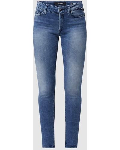 Replay Skinny Fit Jeans mit Stretch-Anteil Modell 'Luzien' HYPERFLEX - Blau