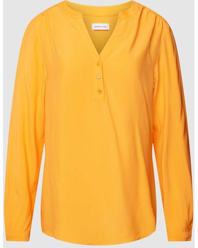 Seidensticker Bluse mit Serafino-Ausschnitt - Gelb