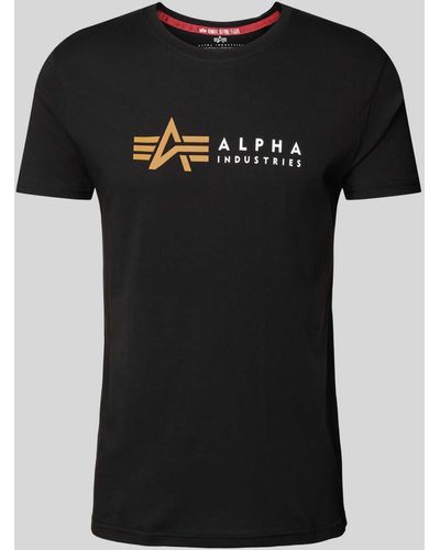 Alpha Industries T-shirt Met Labelprint - Zwart