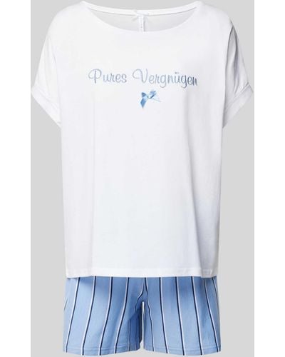 Louis & Louisa Pyjama mit Statement-Stitching Modell 'Pures Vergnügen' - Blau