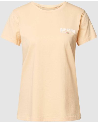 Rip Curl T-shirt Met Labelprints - Naturel