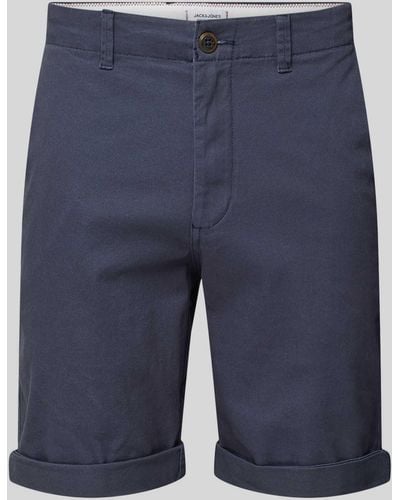 Jack & Jones Regular Fit Chinoshorts mit Gürtelschlaufen Modell 'DAVE' - Blau