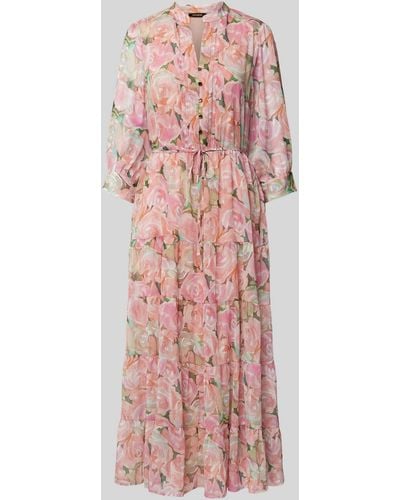 MORE&MORE Maxi-jurk Met All-over Bloemenprint - Roze