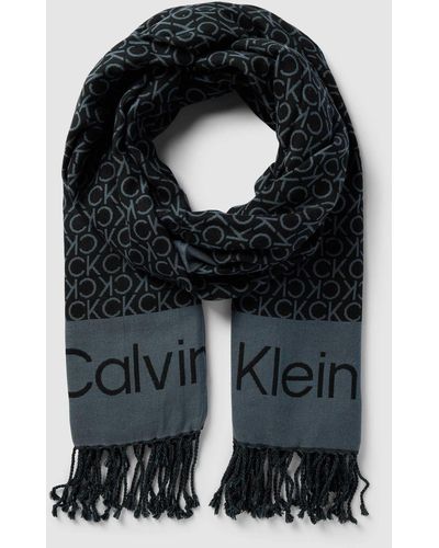 Calvin Klein Sjaal Met All-over Motief - Zwart