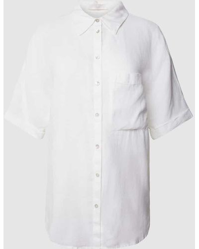 Mango Leinenhemd mit Brusttasche Modell 'PAI' - Weiß