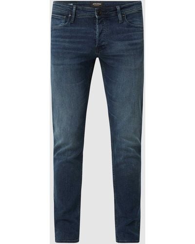 Jack & Jones Slim Fit Jeans Met Stretch, Model 'glenn' - Blauw