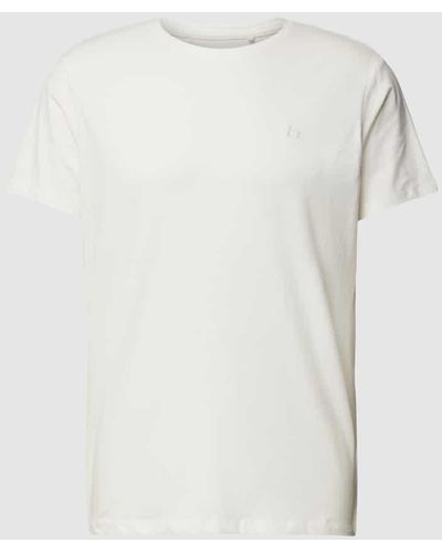 Blend T-Shirt mit Label-Stitching Modell 'Dinton' - Weiß
