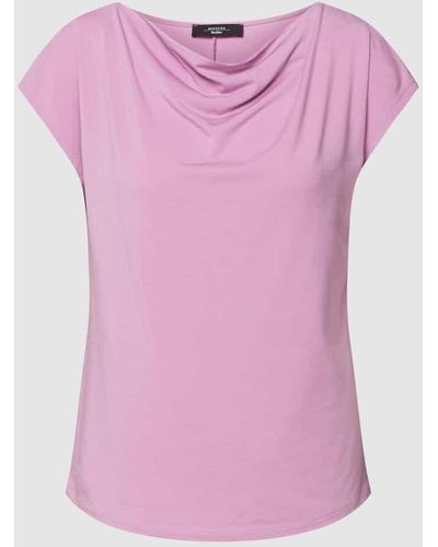 Weekend by Maxmara T-Shirt mit Wasserfall-Ausschnitt Modell 'MULTID' - Pink