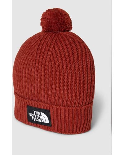 The North Face Beanie in Strick-Optik - Rot